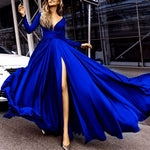 Load image into Gallery viewer, Long Sleeves Prom Dresses Chiffon Split Evening Gown

