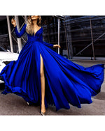 Load image into Gallery viewer, Long Sleeves Prom Dresses Chiffon Split Evening Gown
