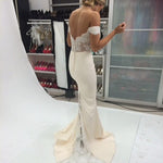 Load image into Gallery viewer, Off The Shoulder Mermaid Evening Dresses Lace Appliques
