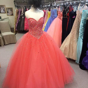 Beading Sweetheart Tulle Ball Gowns Quinceanera Dresses
